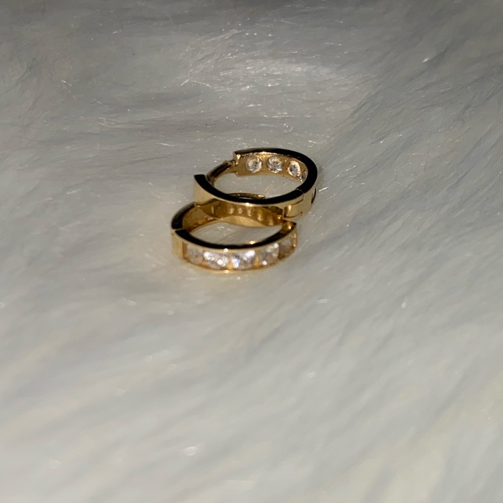 Child's Cubic Zirconia Huggie Hoop Earrings
